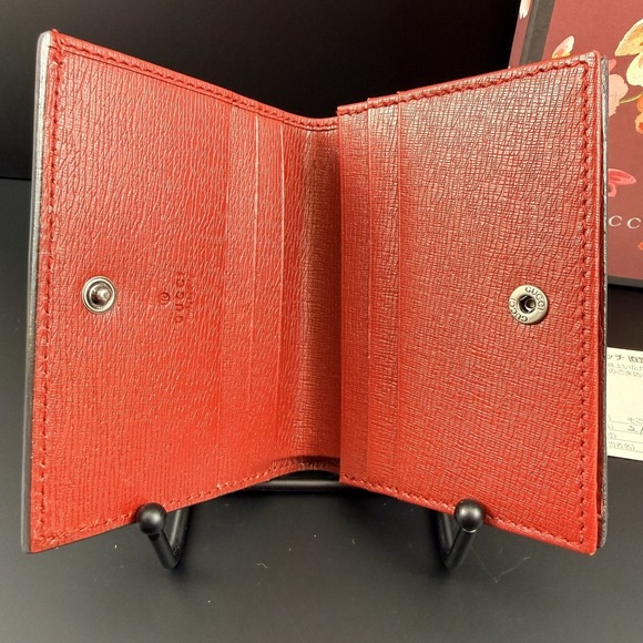 Gucci Blooms Compact Bifold Wallet Red Floral 410120 Authentic w/ Box & COA - Picture 9 of 14